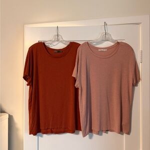 Prana Rust and Pink blush T-Shirts L